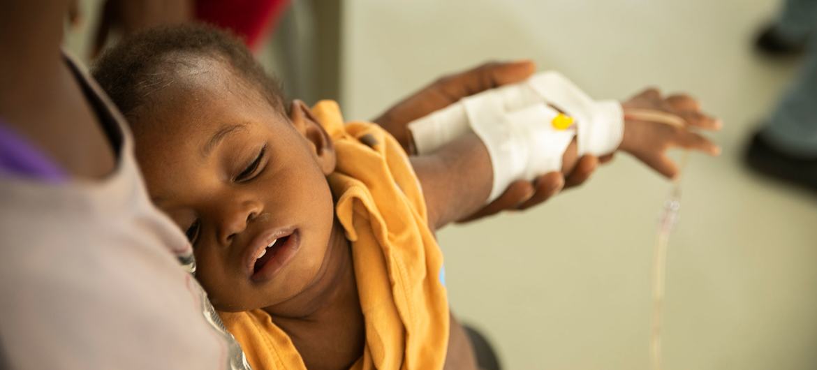 A toddler is treated for cholera in a hospital in Port-Au-Prince, Haiti.