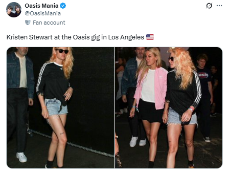Kristen Stewart joins the star -studded audience at Oasis California Reunion Show