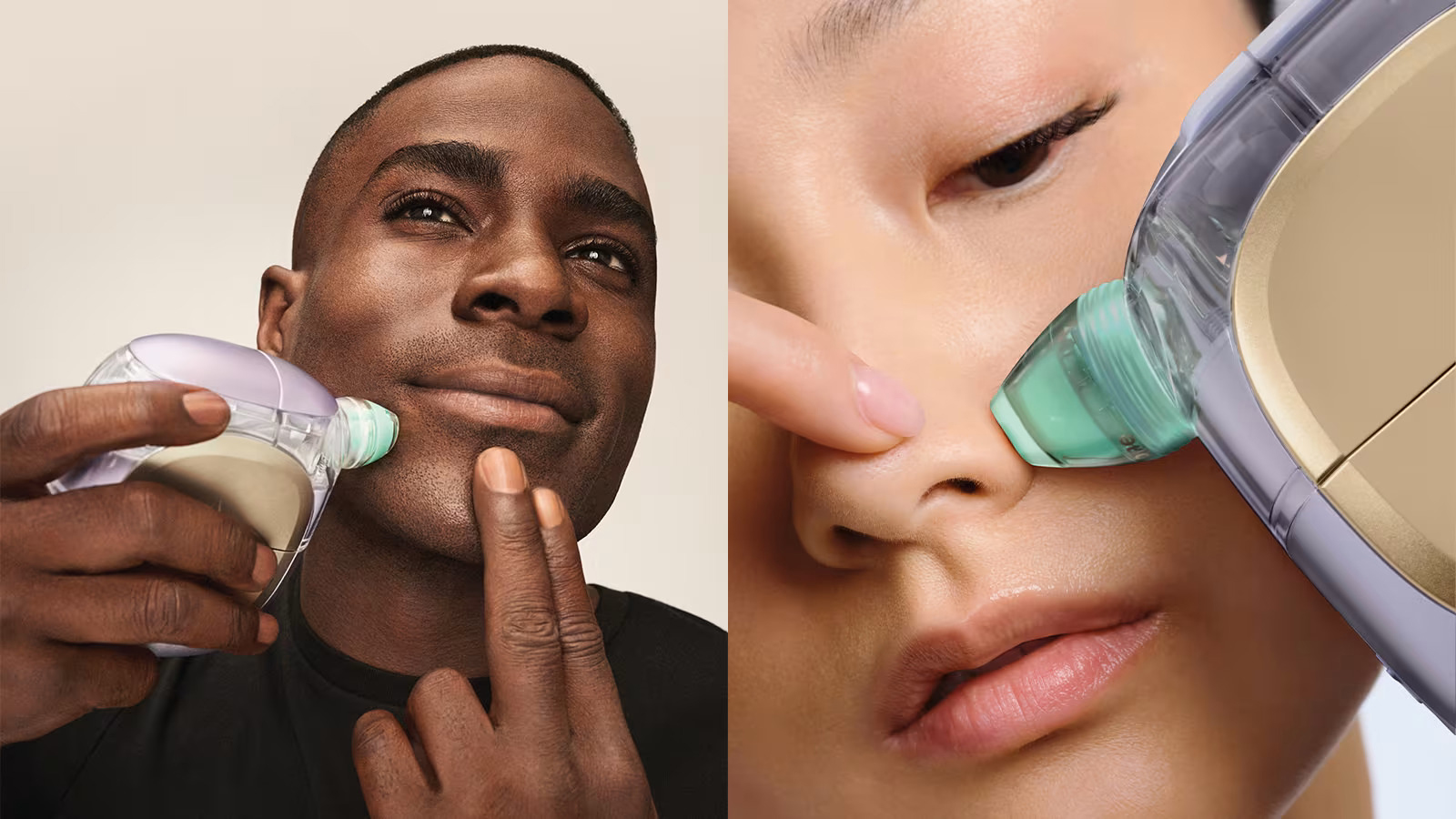 Shark FacialPro Glow in Use on Two Models' Faces