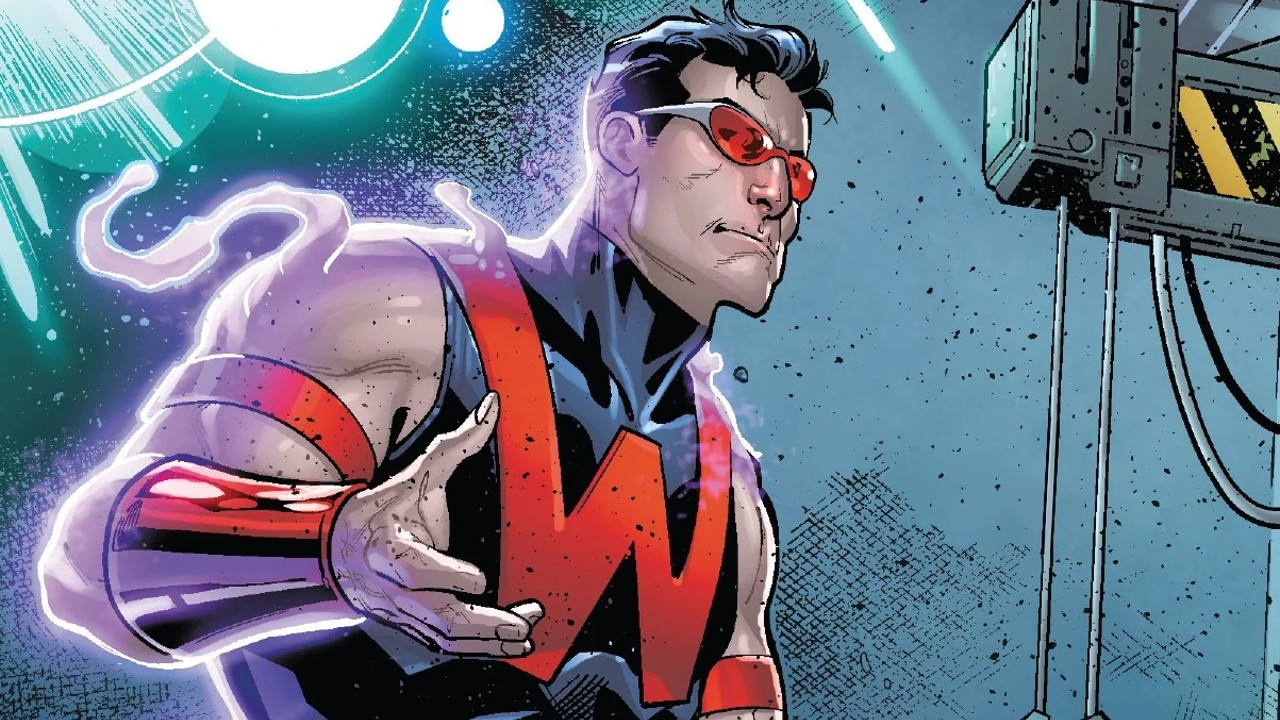 A screenshot of Wonder man preparing to use its ionic superpowers in a Marvel -Commerie Panel