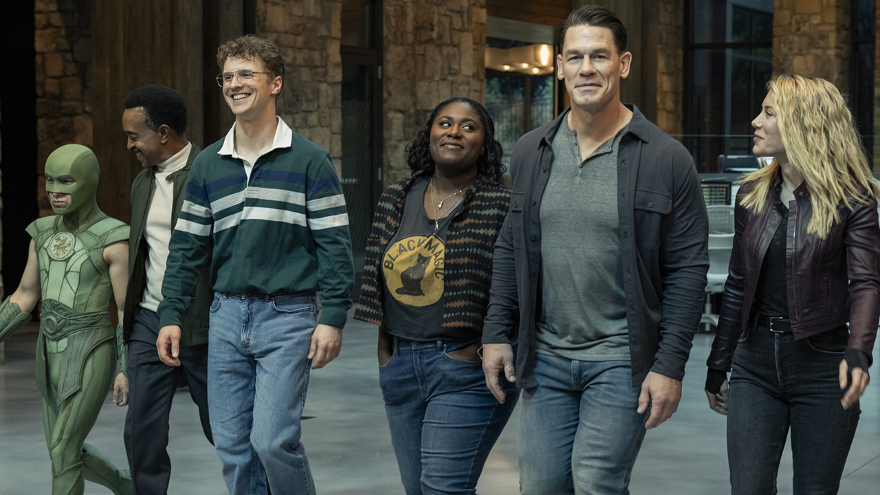 Judomaster, Fleury, Vigilante, Leota, Chris Smith and Harcourt Walking side by side in Peacemaker season 2 section 8