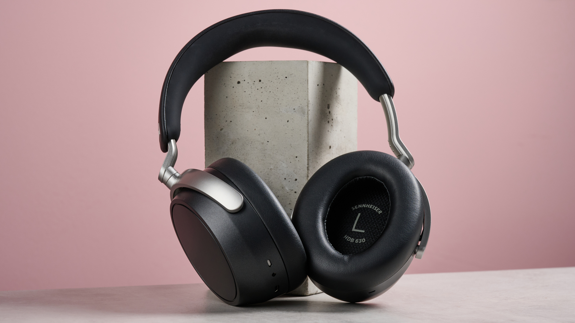 Sennheiser HDB 630 leans against stone