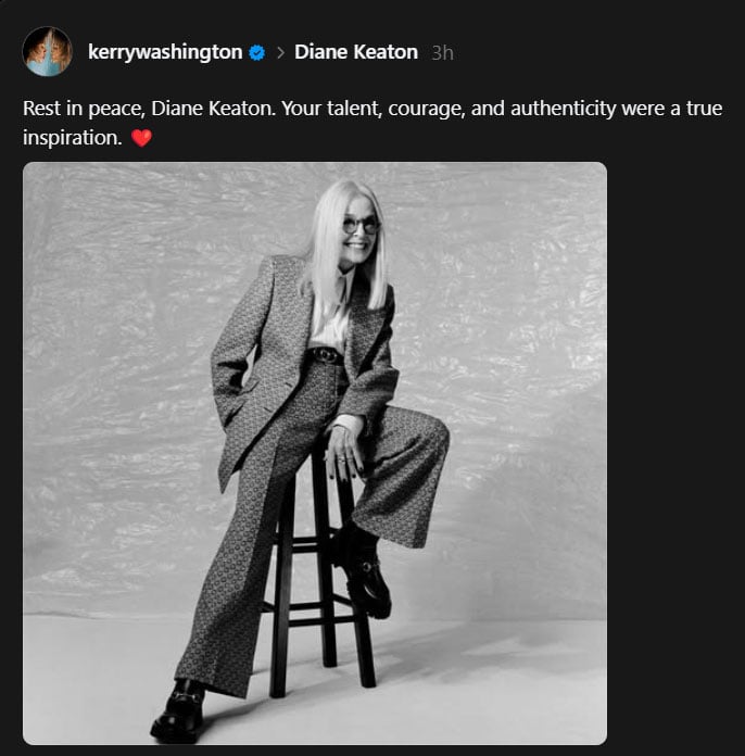 Hollywood responds to Diane Keaton's death