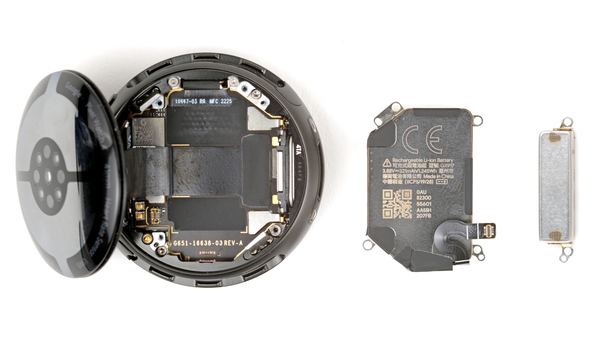 The open back of the Pixel Watch 4 with the battery pack removed