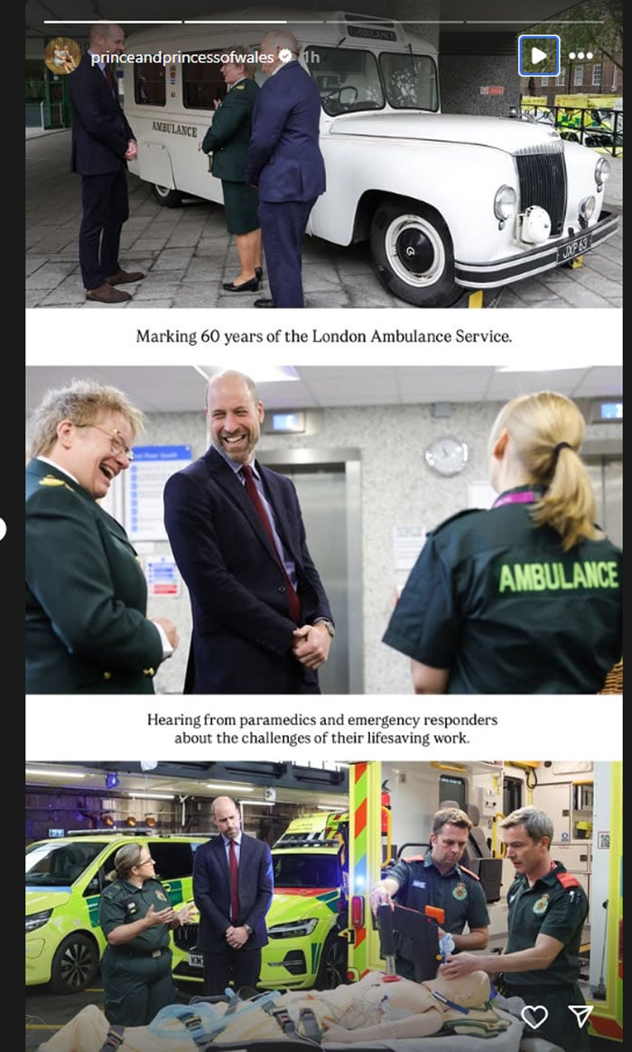 Prince William marks 60 years of the London Ambulance Service