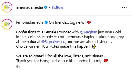 Meghan Markle marks big win in Confessions of Female Founder podcast