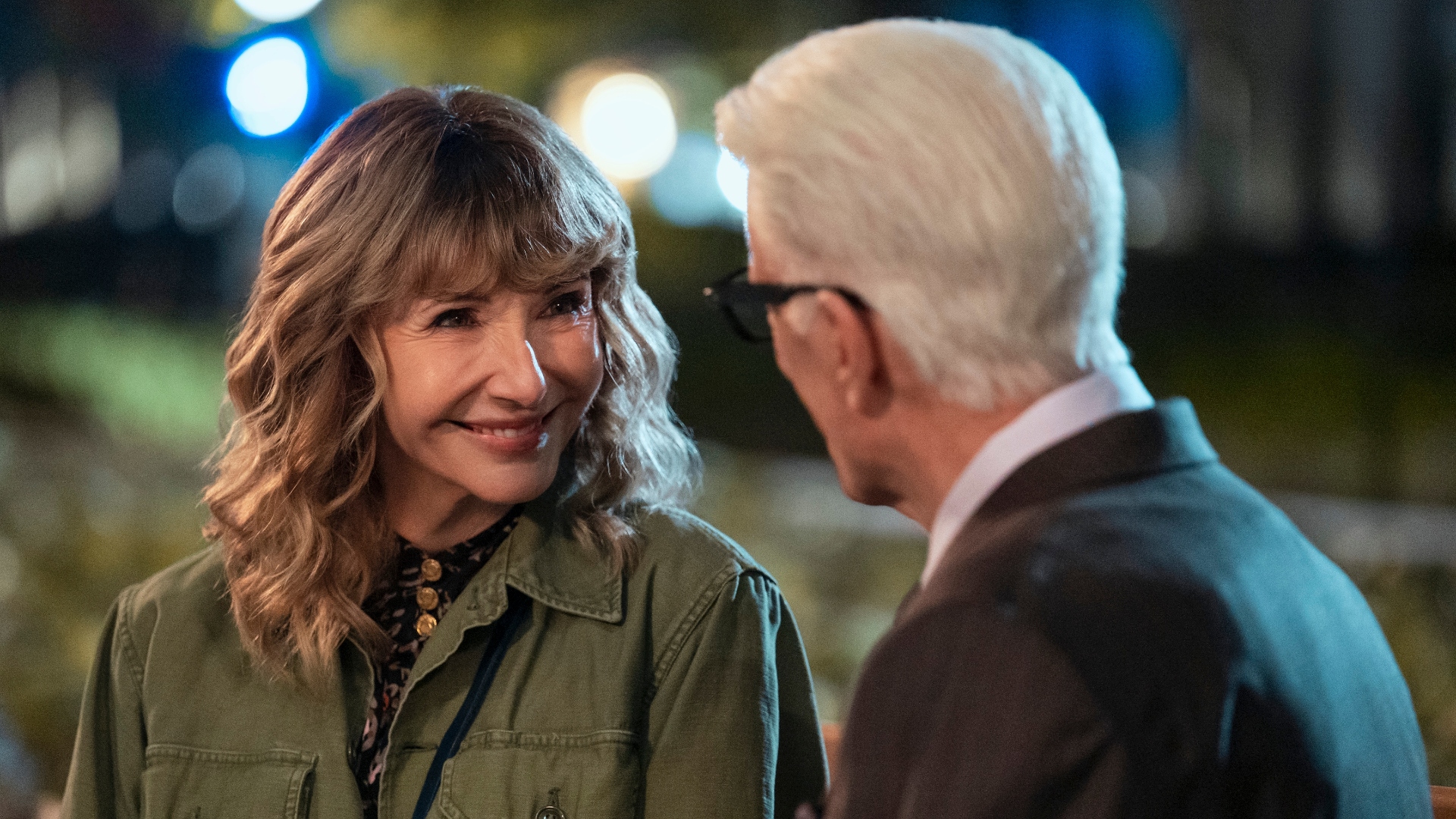 Mona smiles at Charles in A Man on the Inside Season 2