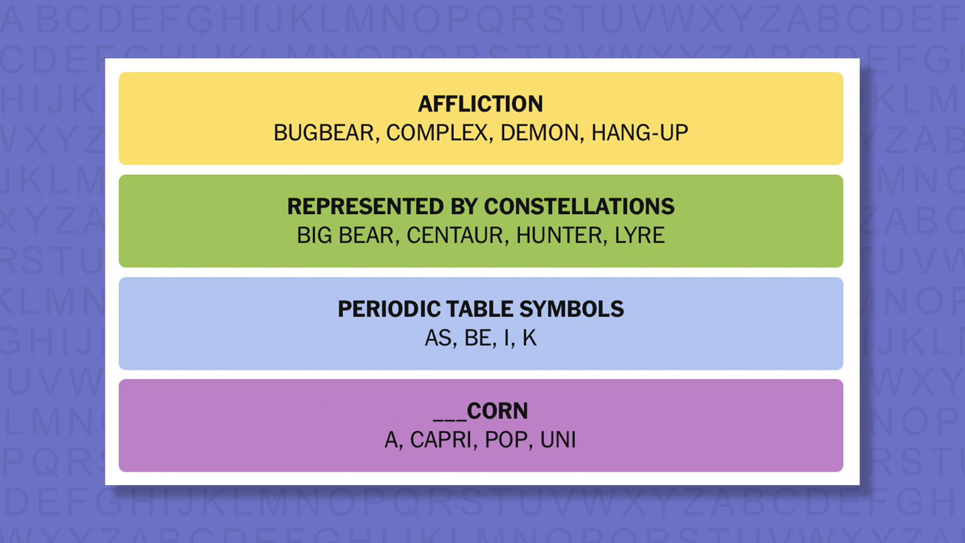 NYT Connections answers for game 862 on a purple background