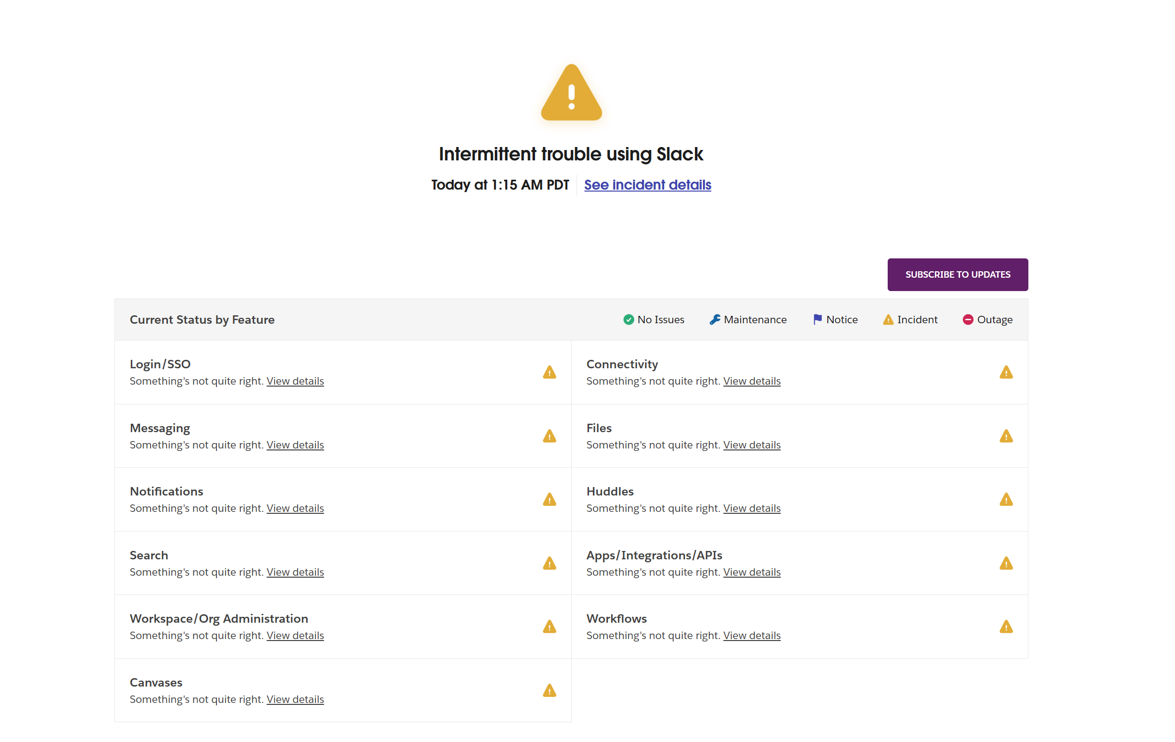 Problems with Slack outages AWS