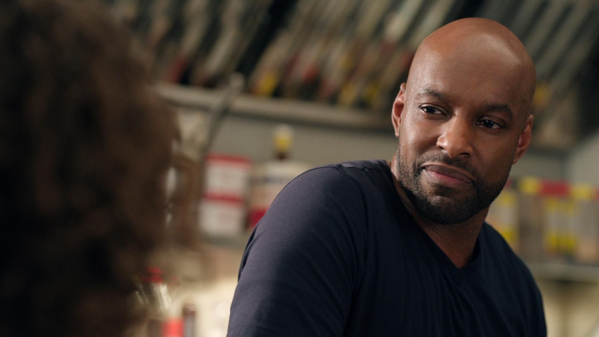 Preacher looks at a woman in the Virgin River