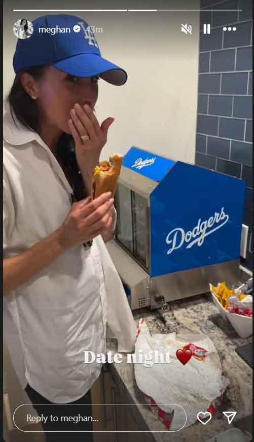 Unbothered by boos at the Dodgers game, Meghan Markle celebrates date night