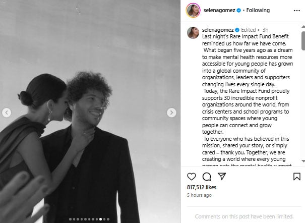 Selena Gomez shares a sweet moment with husband Benny Blanco as she marks a major milestone