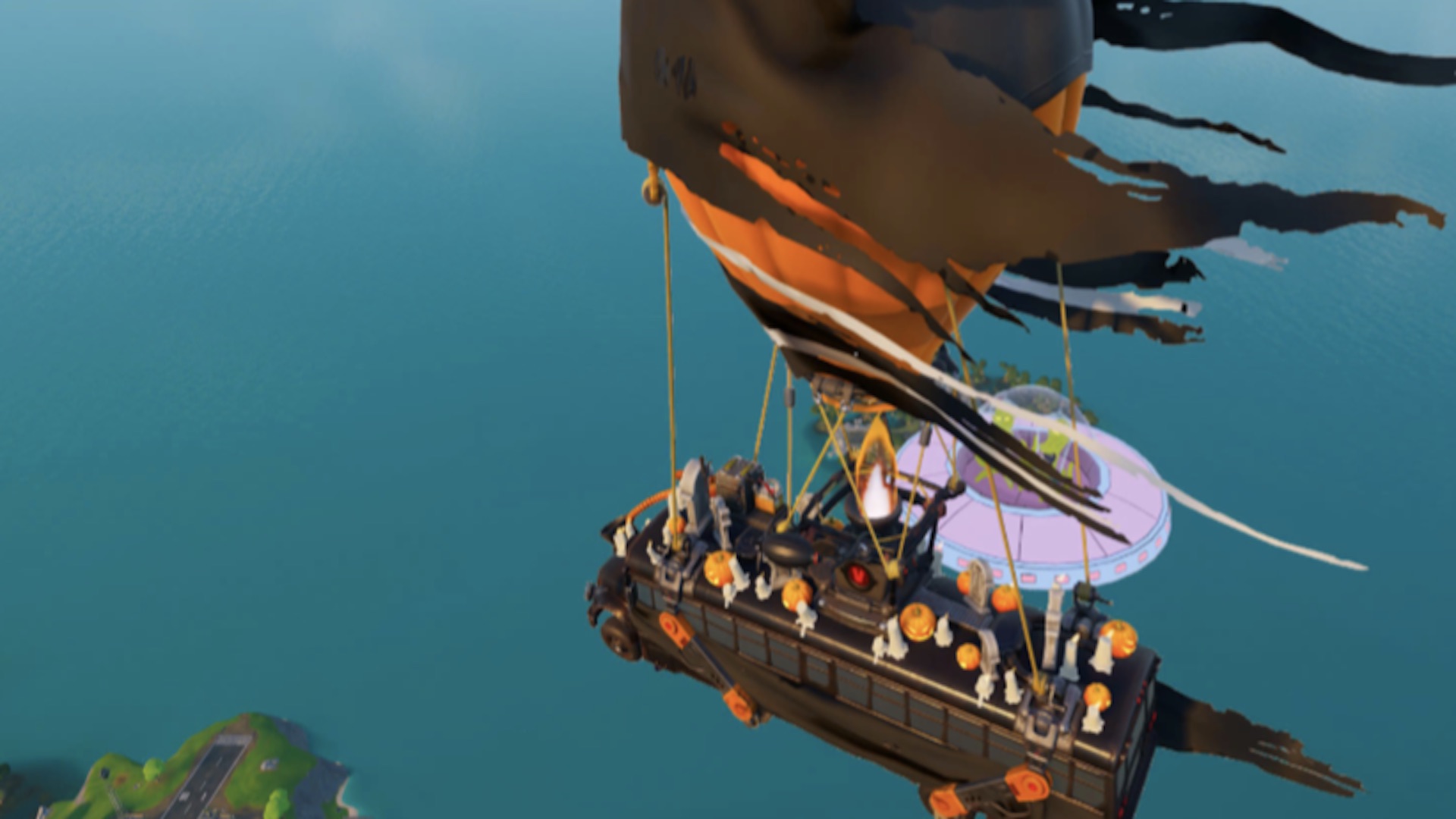 Kang and Kodos fly together with the battle bus