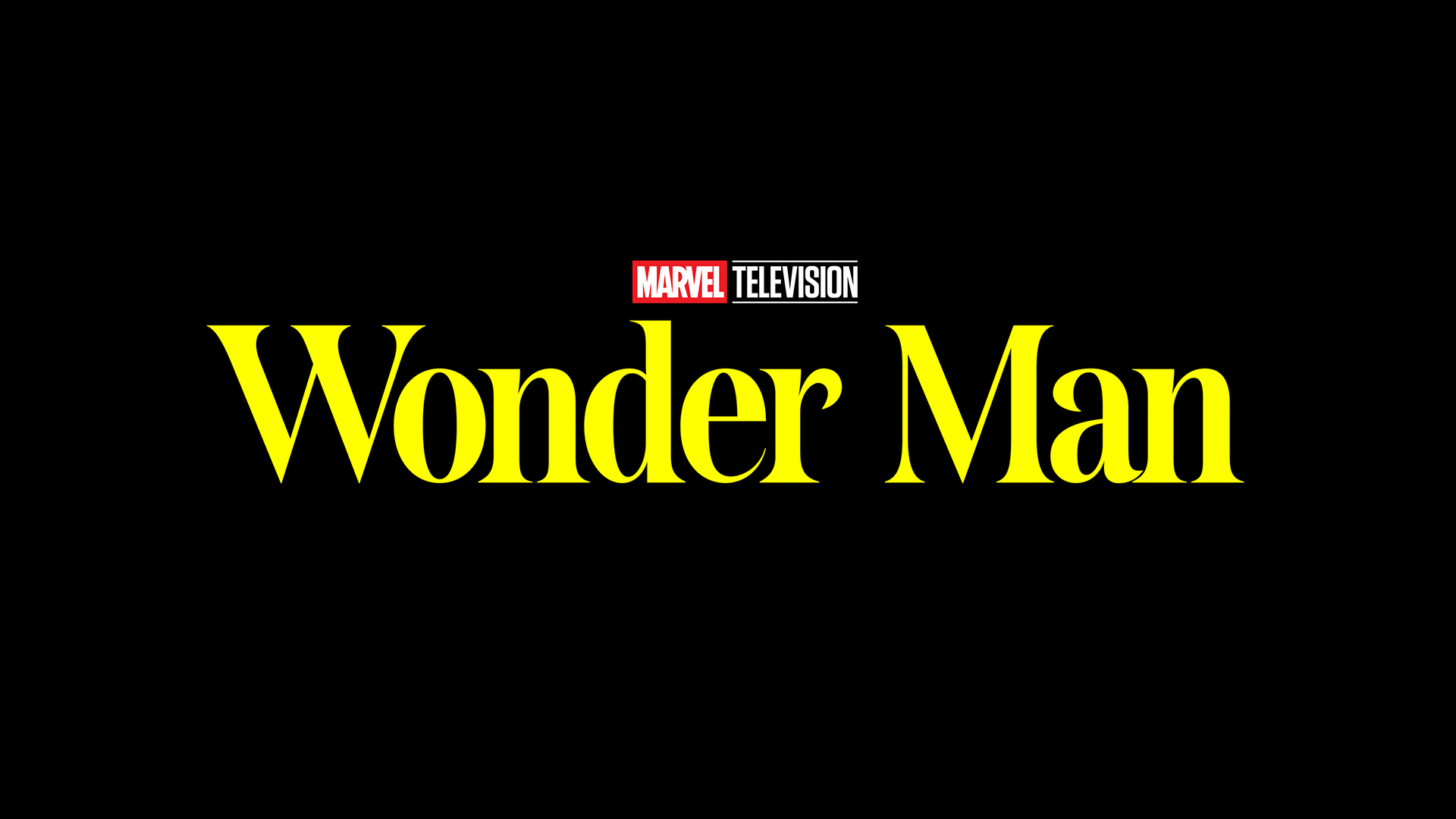 The official logo for Marvel's Wonder Man TV -Show Shown in Yellow Text on Black Background