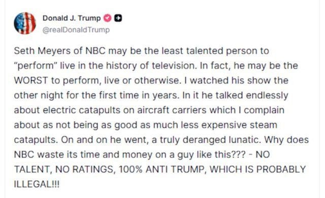 Seth Meyers hits back at his biggest critic