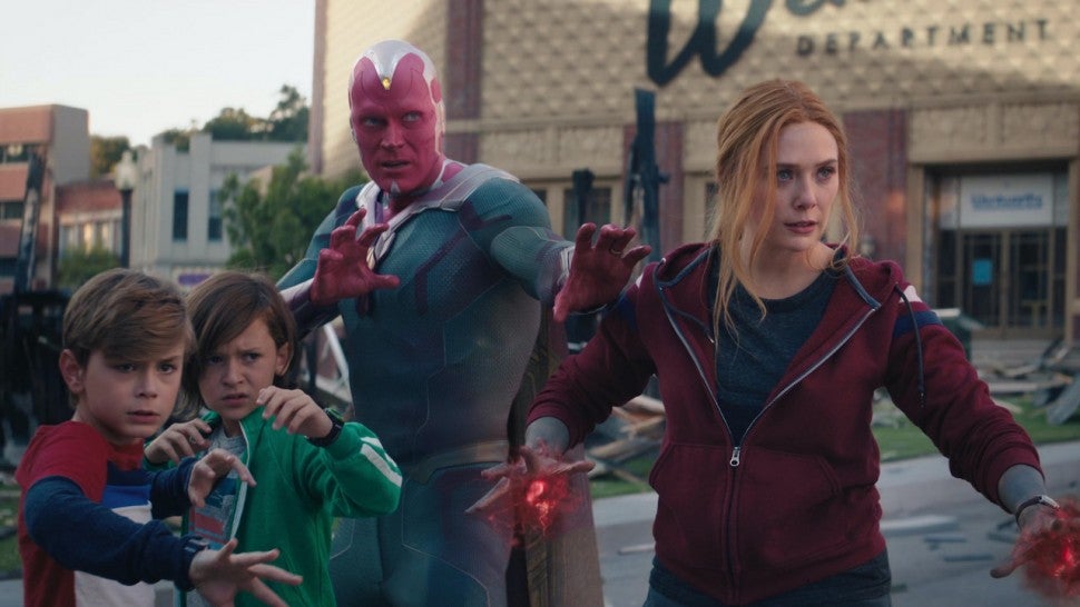 Wanda Maximoff, Vision and Wiccan ready to battle in WandaVision