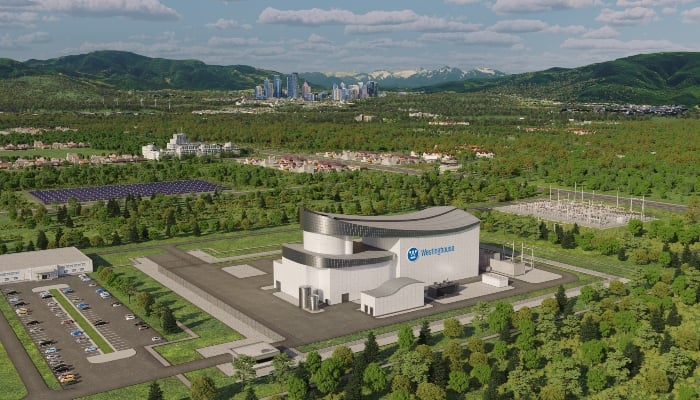 An artist's rendering shows Westinghouse's planned AP300 small modular nuclear power reactor, which the company officially unveiled on May 4, 2023, and hopes will be built in the United States and around the world. - Reuters