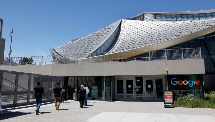 An exterior view of building BV100 during a tour of Google's new Bay View Campus in Mountain View, California, U.S., May 16, 2022. The photo is taken May 16, 2022. — Reuters