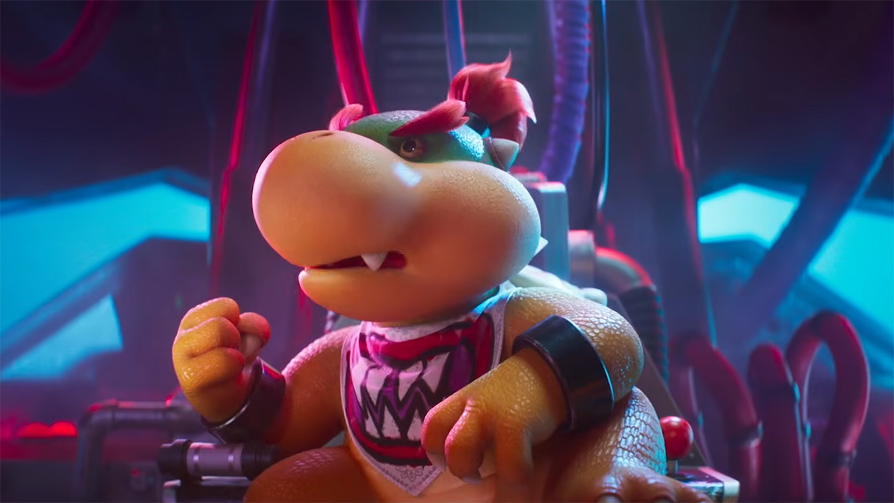Bowser Jr. sits at the controls of a robot in The Super Mario Galaxy Movie