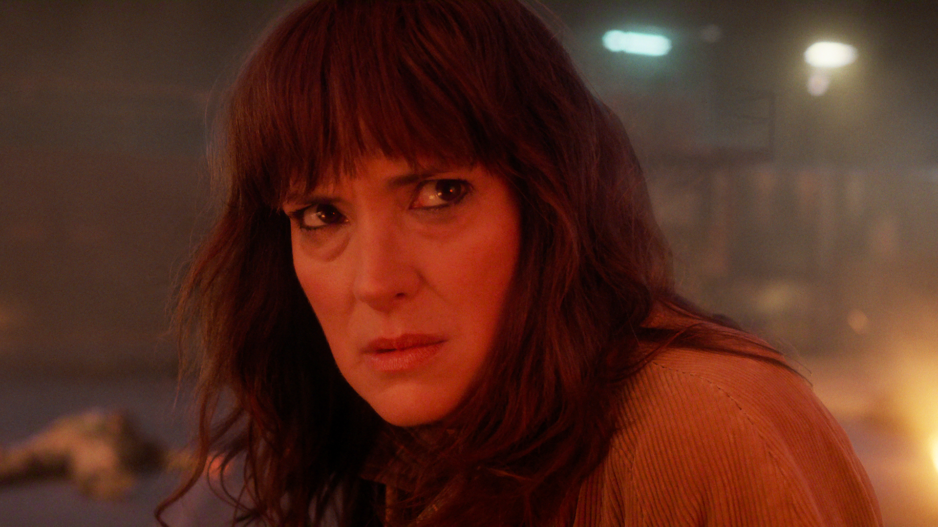 A close-up of an angry looking Joyce Byers in Stranger Things Season 5