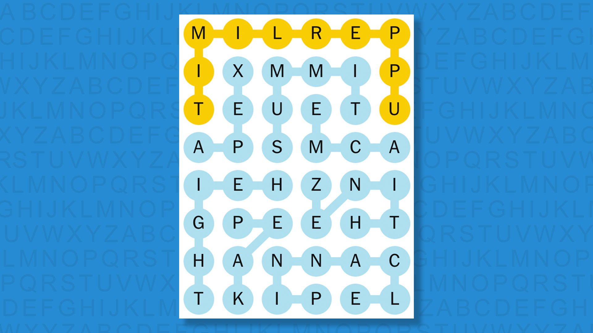 NEW Strands answer for game 632 on a blue background