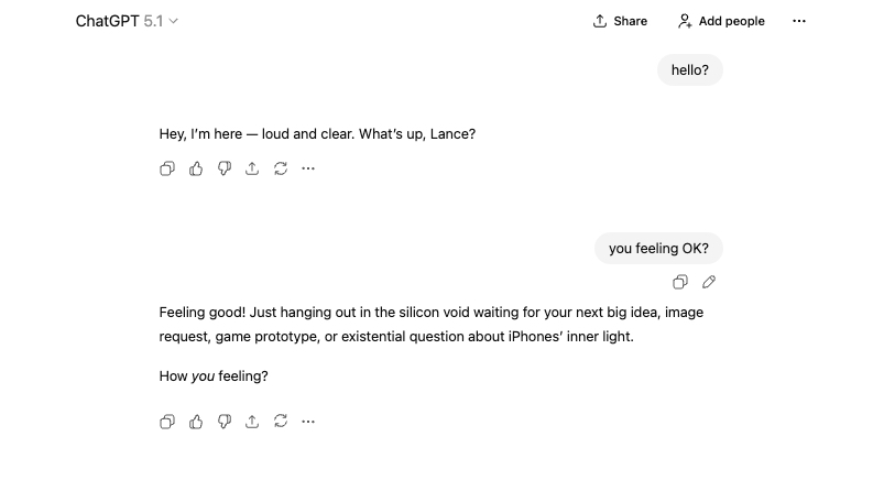 ChatGPT 5.1 returns?