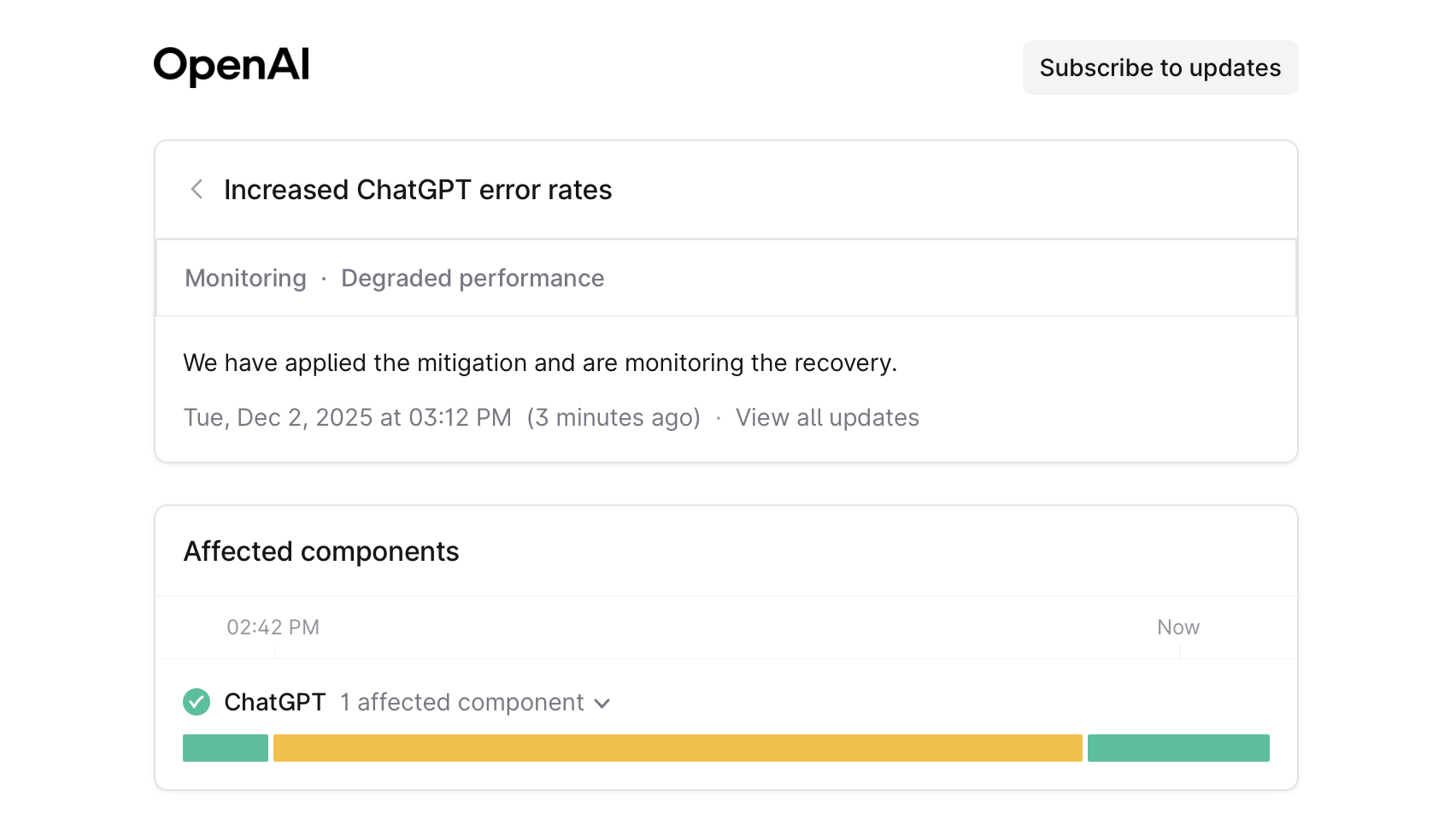 OpenAI implemented fix for ChatGPT