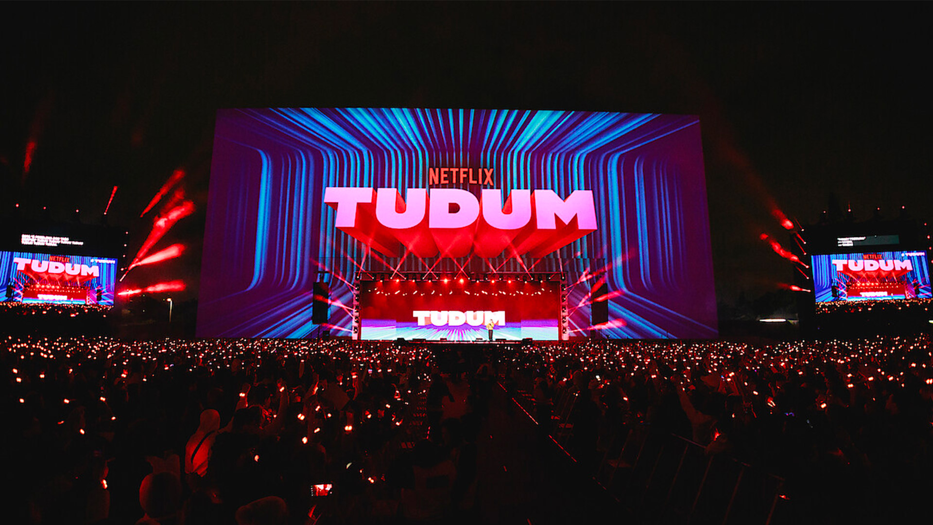 An audience looks on stage during Netflix Tudum