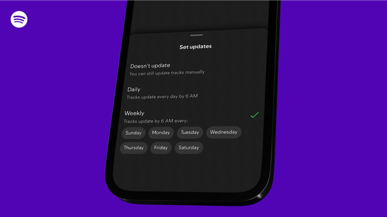 An iPhone showing the settings for Spotify's new Prompt Playlist generator