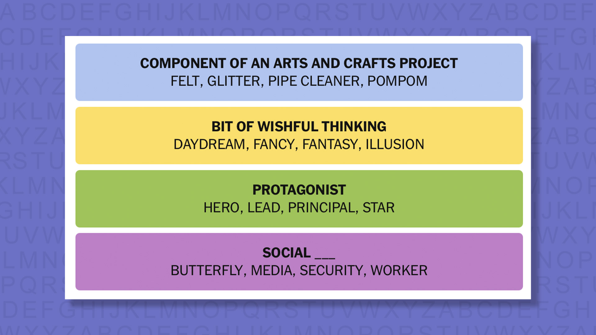 NYT Connections answers for game 921 on a purple background