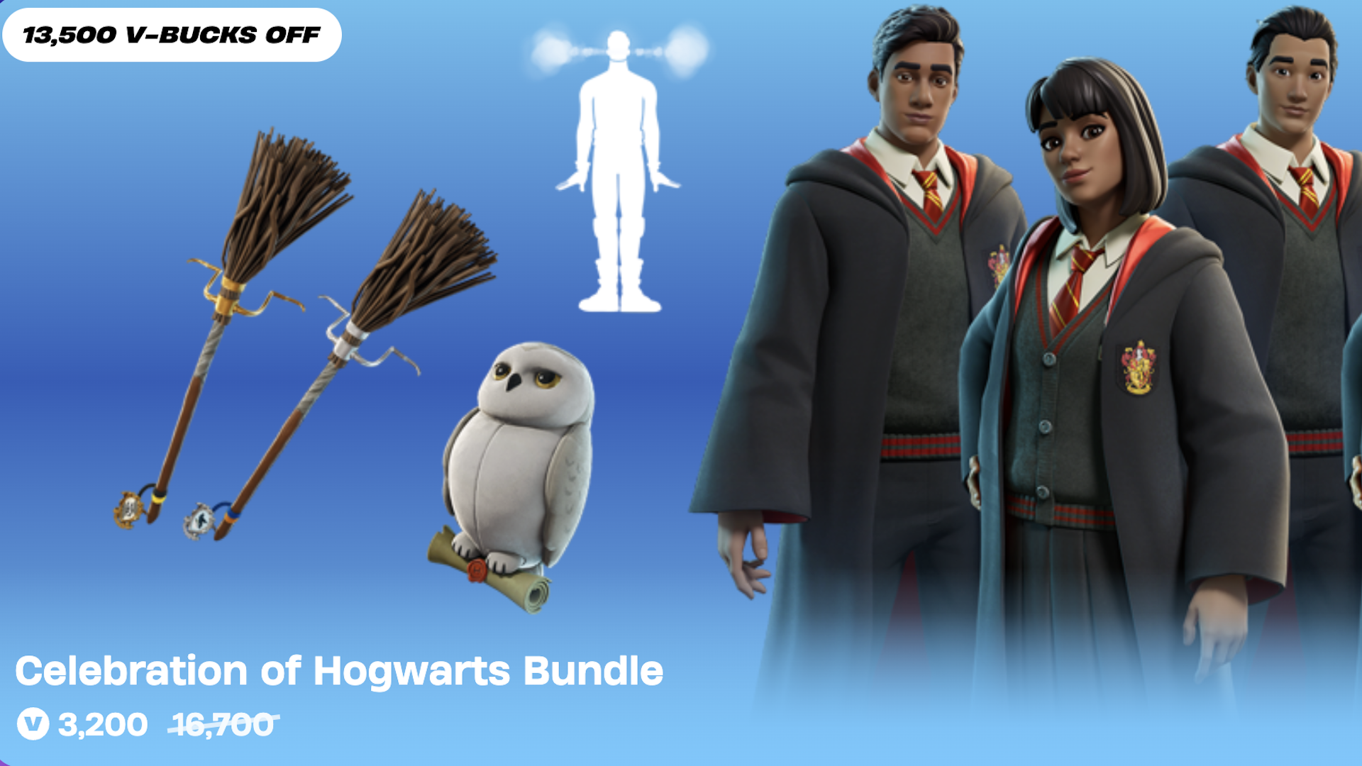 Hogwarts students next to an owl, a set of broomsticks and an emote showing a man with steam shooting out of his ears.