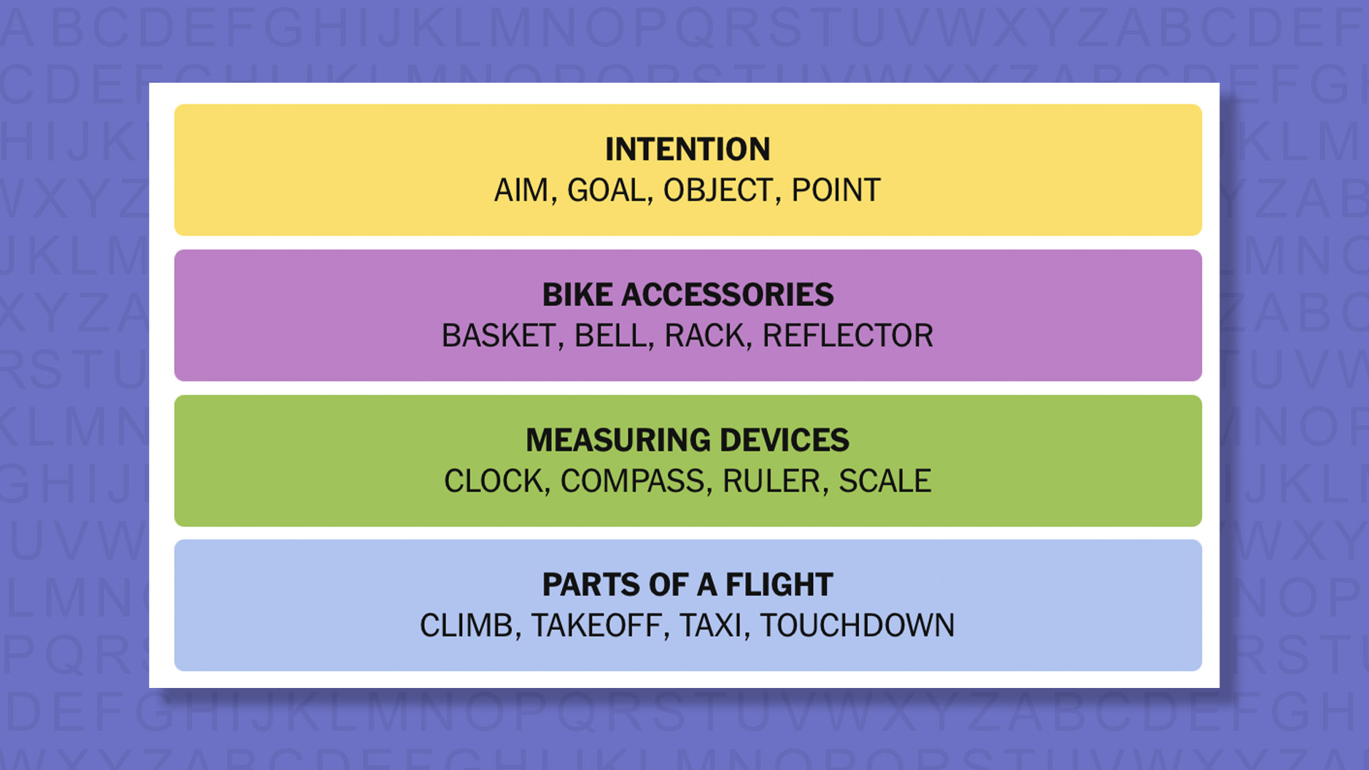 NYT Connections answers for game 933 on a purple background