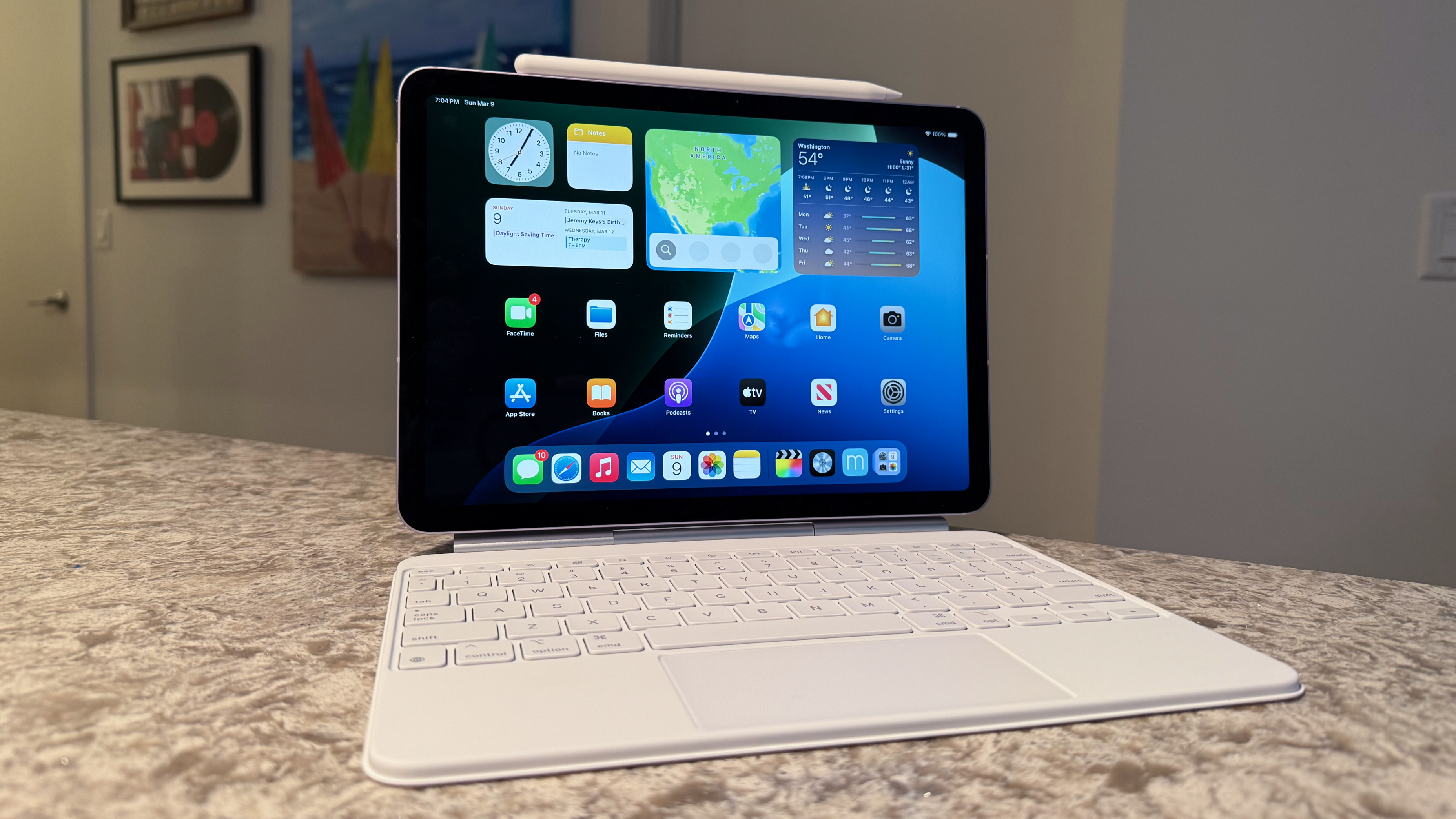 1-Apple iPad Air 11-inch M3 (2025) review. 11-inch iPad Air with M3 in Magic Keyboard on the home screen.