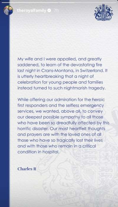 King Charles speaks out after New Year celebrations turn fatal