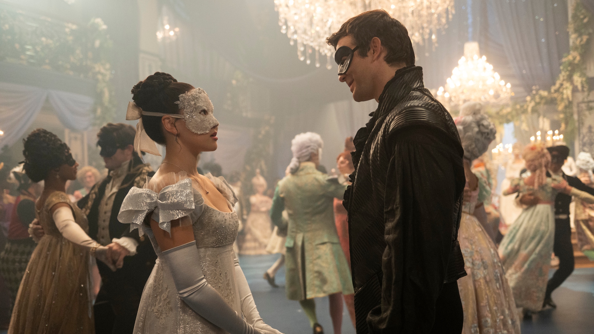 Sophie and Benedict smile at each other in Bridgerton Season 4