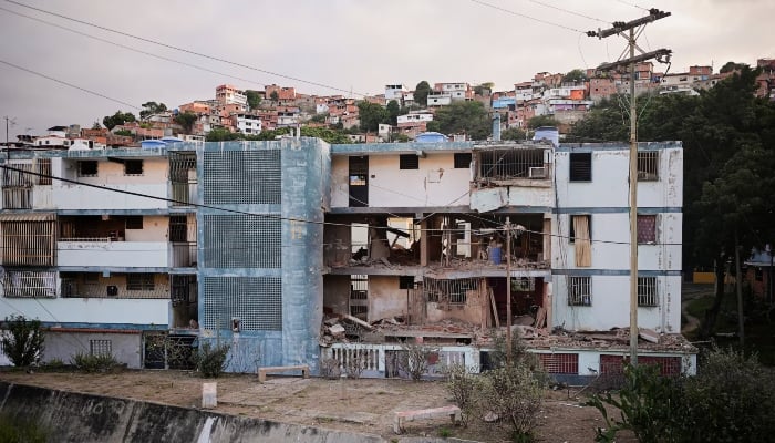 A damaged building after US strikes on Venezuela, where President Nicolas Maduro and his wife, Cilia Flores, were captured, in Catia La Mar, Venezuela, January 4, 2026. — Reuters