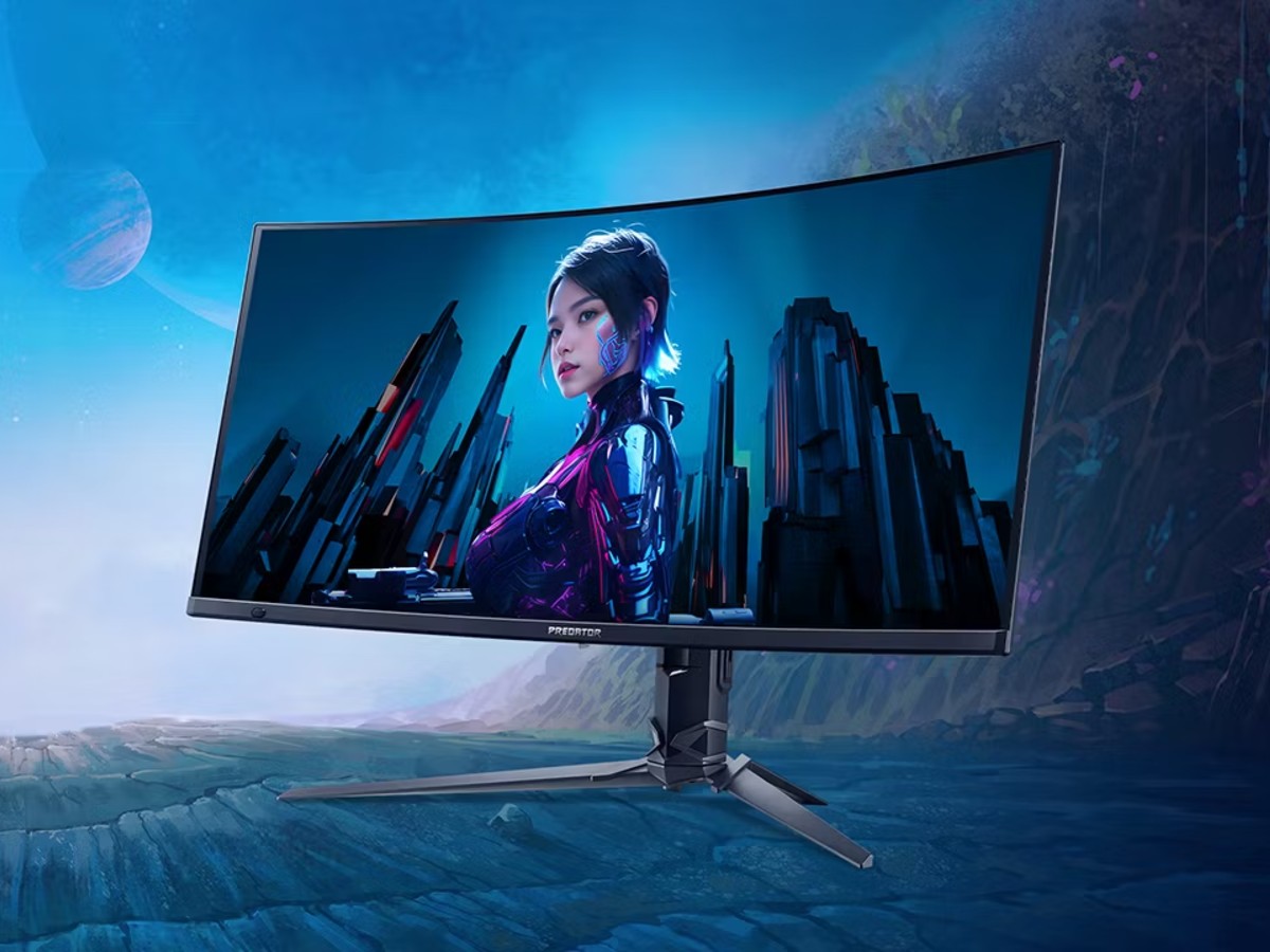 A mockup of a curved gaming monitor from Acer unveiled at CES 2026