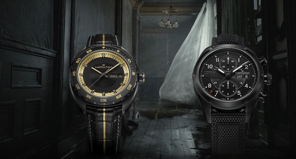 a picture of the two Hamilton x Resident Evil mechanical watches