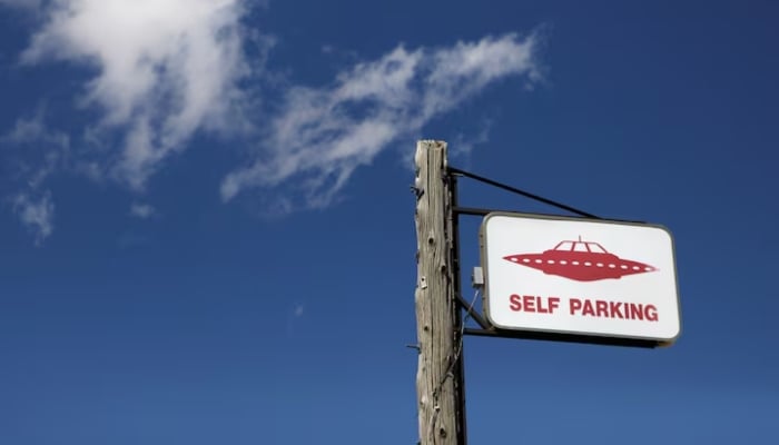 A parking sign at the Little ALeInn near Area 51, in Rachel, Nevada, U.S. September 19, 2019. — Reuters