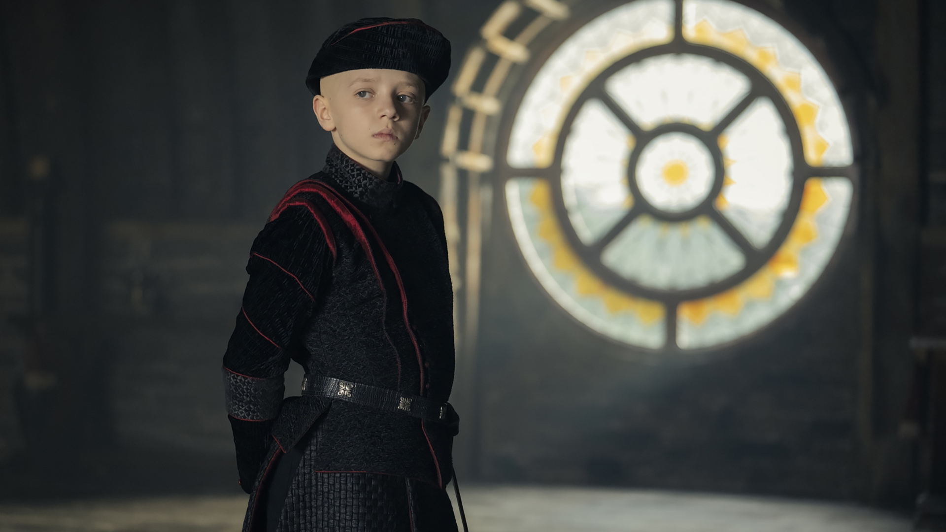 Aegon 'Egg' Targaryen wearing some royal black clothes in A Knight of the Seven Kingdoms episode 6