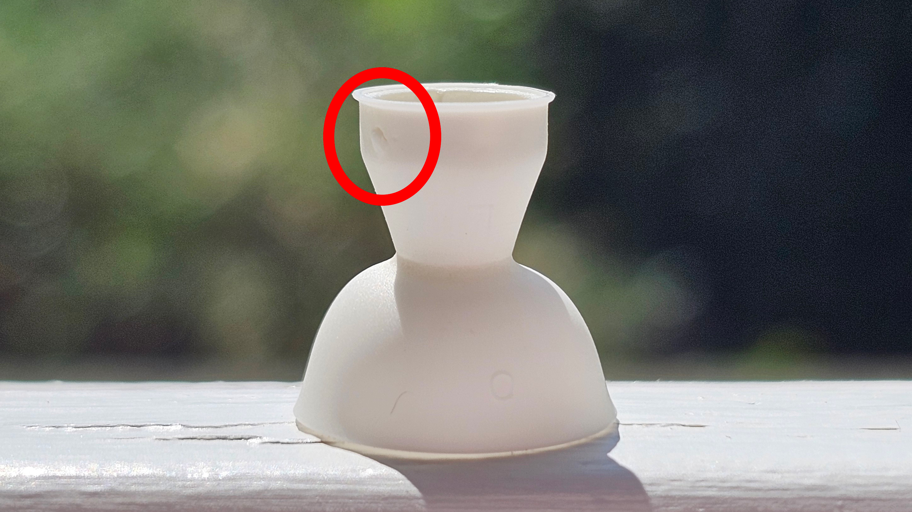 Samsung Buds 3 Pro tip, with a small part removed