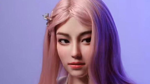 The face of a humanoid robot called Moya made by Droidup