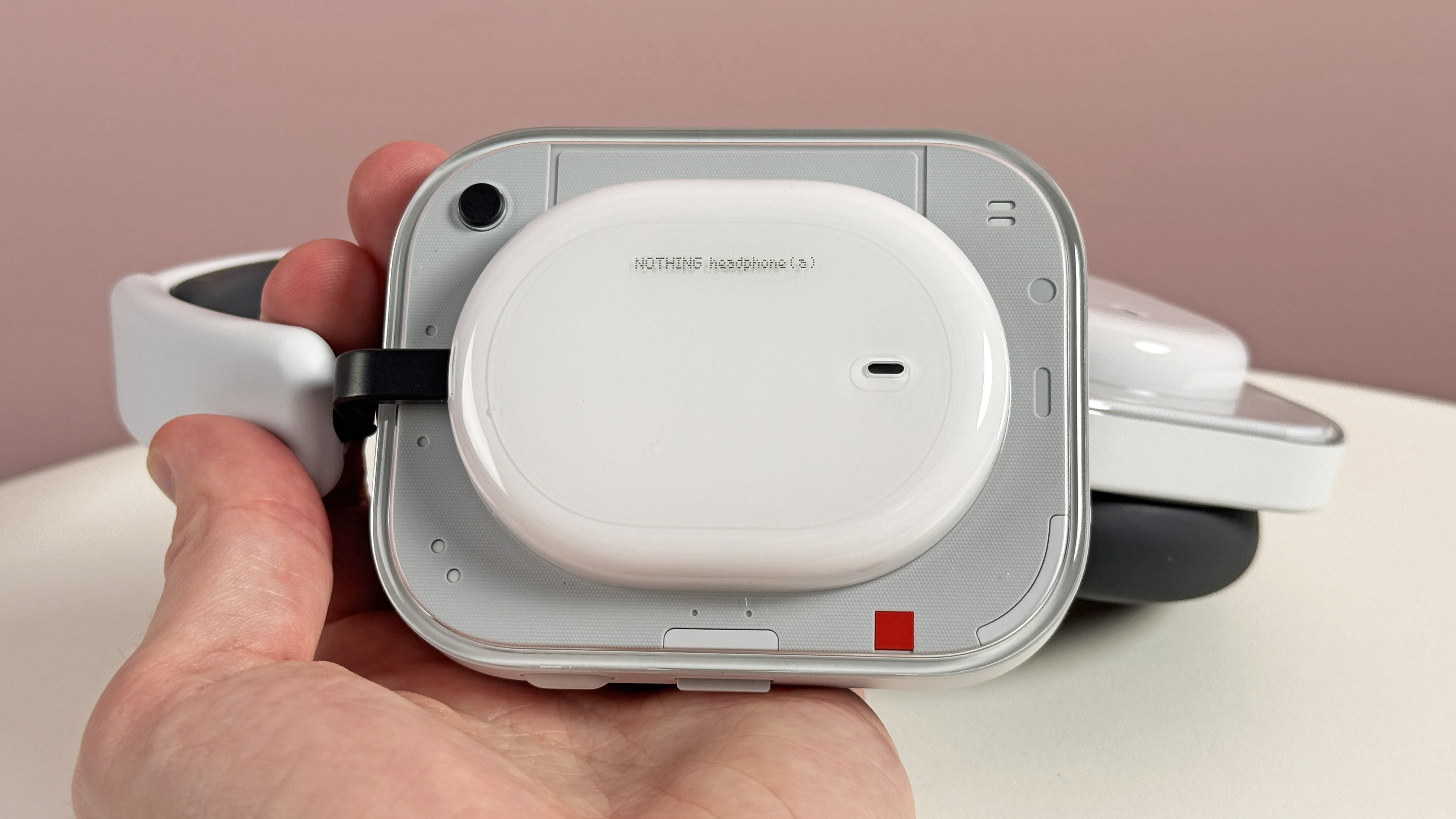 Nothing Headphone (a) close-up of the ear cup