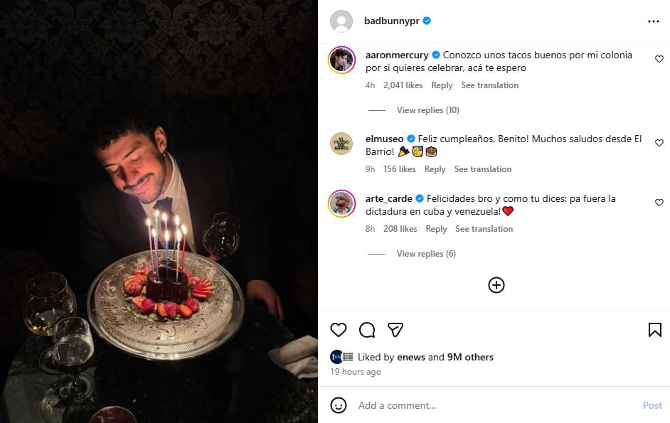 Bad Bunny returns to Instagram with 32nd birthday celebration