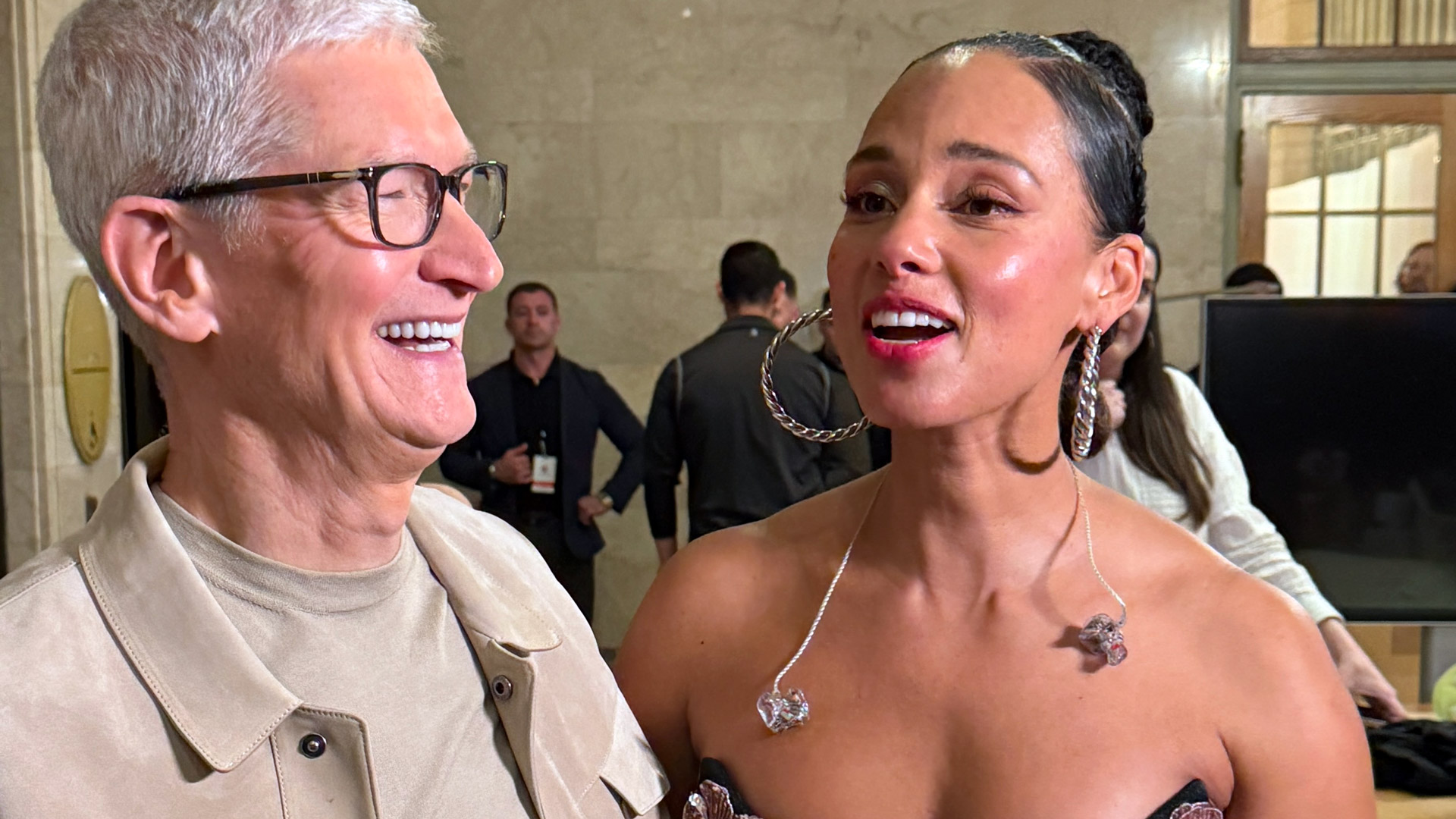 Tim Cook and Alicia Keys