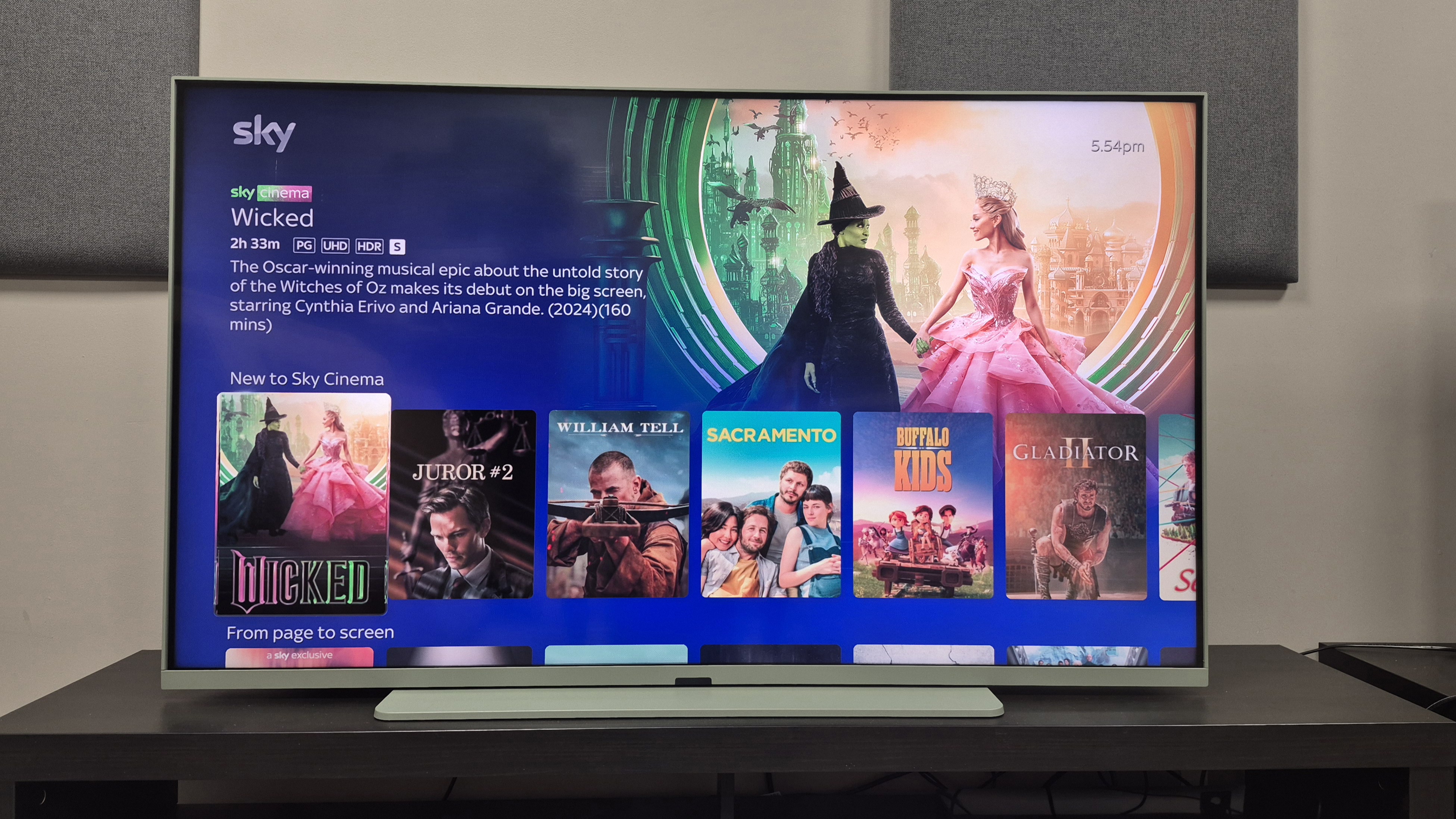 Sky Glass Air home menu