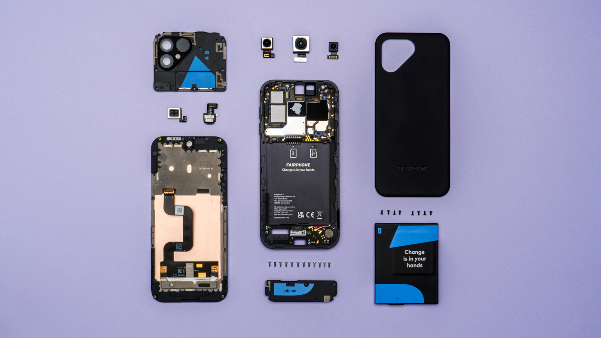 Fairphone 5 press photo exploded