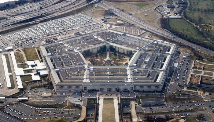 The Pentagon is seen from the air in Washington, U.S., March 3, 2022, more than a week after Russia invaded Ukraine. - Reuters