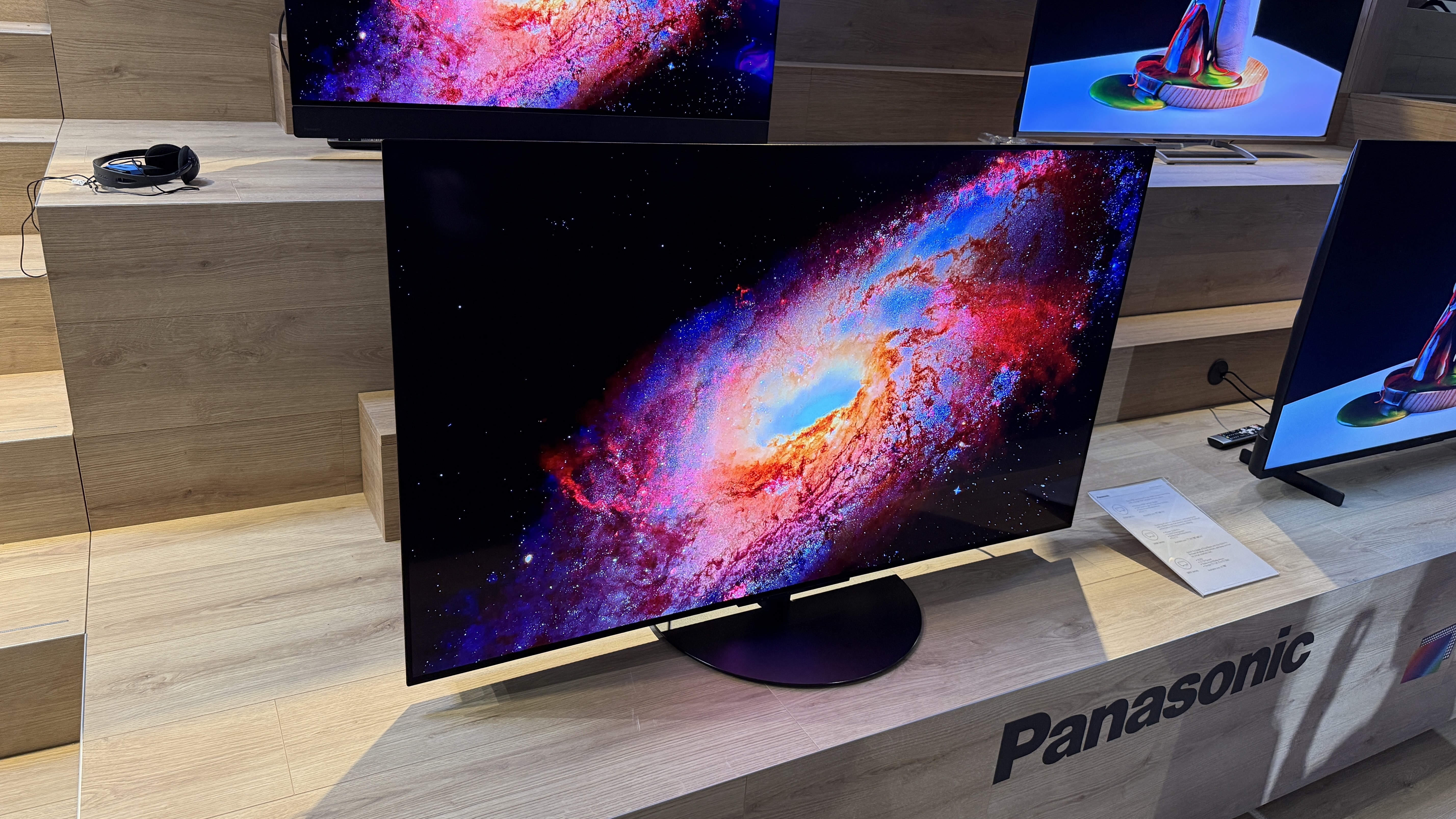 The Panasonic Z86C shows a colorful galaxy against the deep background of space