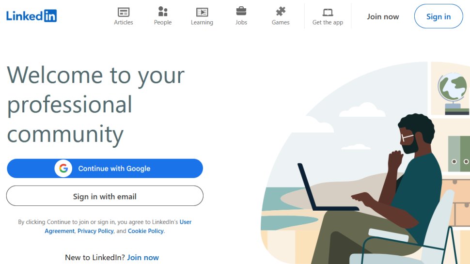 Screenshot of the LinkedIn website (May 2025).